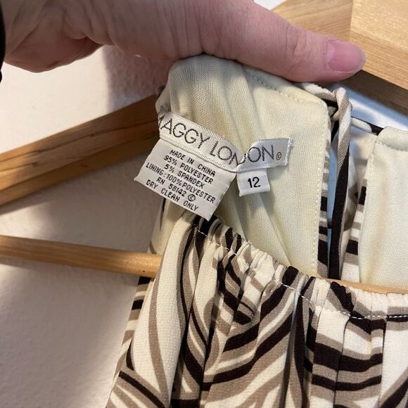 Maggy London Y2K Brown Patterned Tank Dress Size 12 - Picture 4 of 6